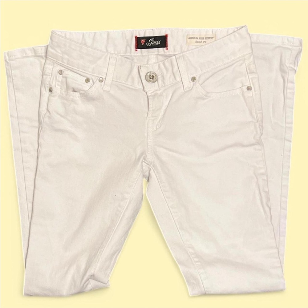 Guess Women's Low Rise White Skinny Jeans
